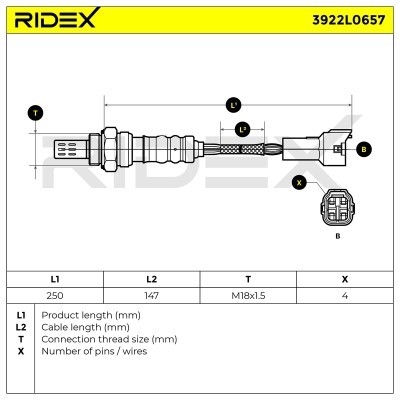 Lambda (Oxygen) Sensor RIDEX 3922L0657 3922L0657 - photo 10