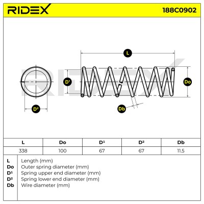 Suspension Spring RIDEX 188C0902 188C0902 - photo 4