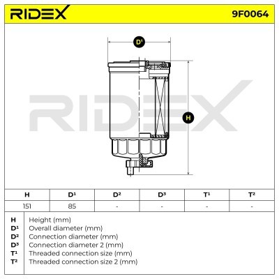Fuel Filter RIDEX 9F0064 9F0064 - photo 5