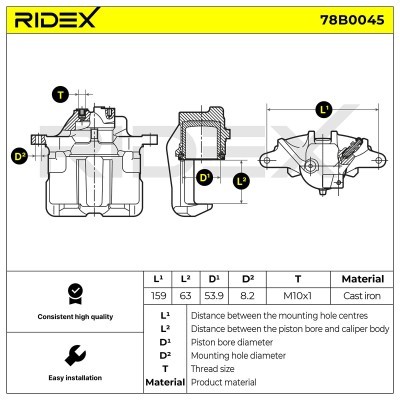 Brake Caliper RIDEX 78B0045 78B0045 - photo 5
