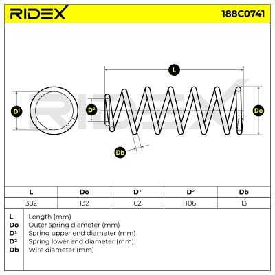 Suspension Spring RIDEX 188C0741 188C0741 - photo 5