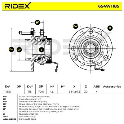 Wheel Bearing RIDEX 654W1185 654W1185 - photo 6