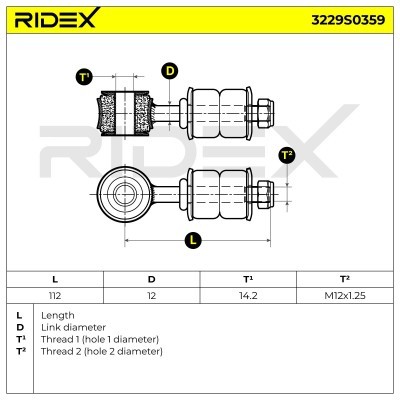 Stabilizer Link RIDEX 3229S0359 3229S0359 - photo 5