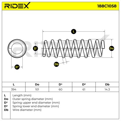Suspension Spring RIDEX 188C1058 188C1058 - photo 5
