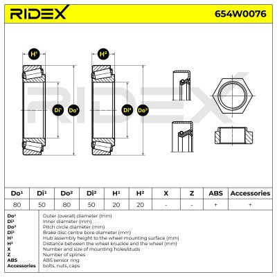 Wheel Bearing RIDEX 654W0076 654W0076 - photo 3