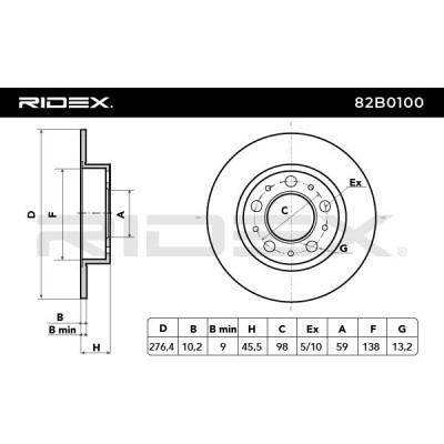 Brake Disc RIDEX 82B0100 82B0100 - photo 3