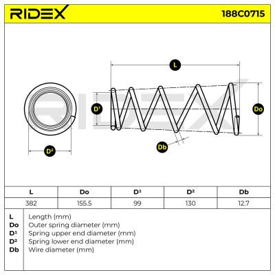 Suspension Spring RIDEX 188C0715 188C0715 - photo 4