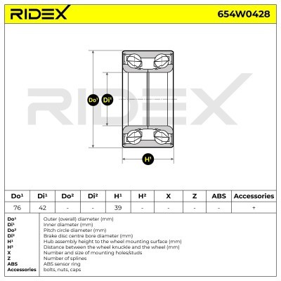 Wheel Bearing RIDEX 654W0428 654W0428 - photo 3