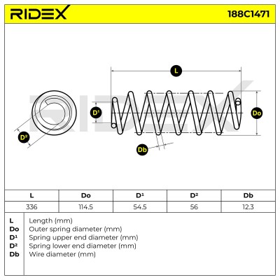 Suspension Spring RIDEX 188C1471 188C1471 - photo 4