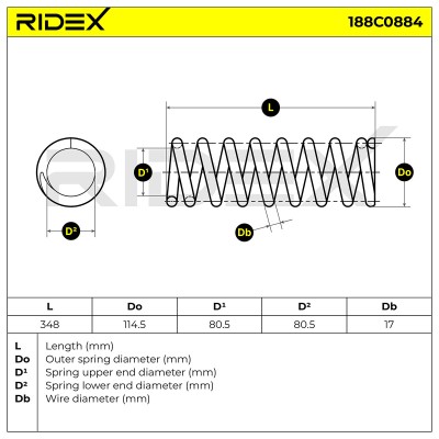 Suspension Spring RIDEX 188C0884 188C0884 - photo 5