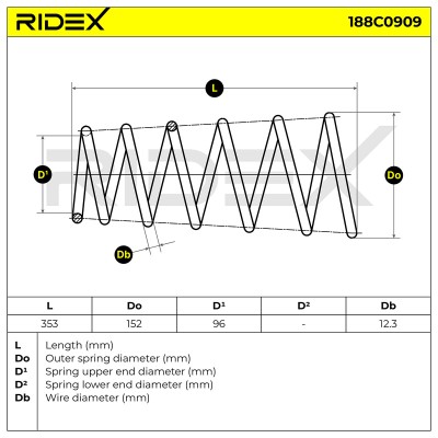 Suspension Spring RIDEX 188C0909 188C0909 - photo 5