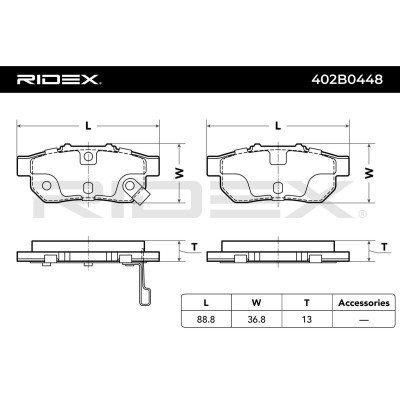 Brake Pads Set RIDEX 402B0448 402B0448 - photo 3