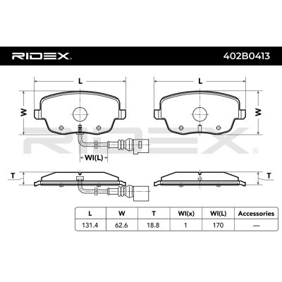 Brake Pads Set RIDEX 402B0413 402B0413 - photo 4
