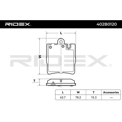 Brake Pads Set RIDEX 402B0120 402B0120 - photo 3