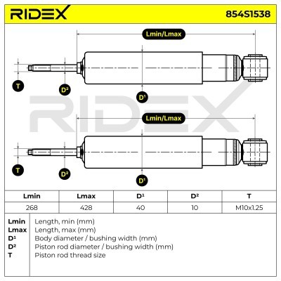 Shock Absorber RIDEX 854S1538 854S1538 - photo 5