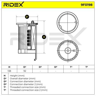 Fuel Filter RIDEX 9F0198 9F0198 - photo 6