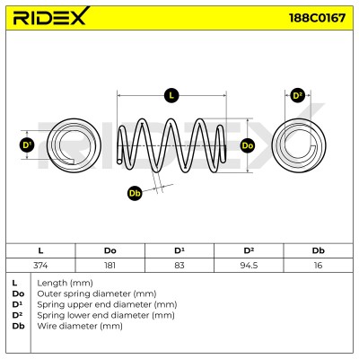 Suspension Spring RIDEX 188C0167 188C0167 - photo 5