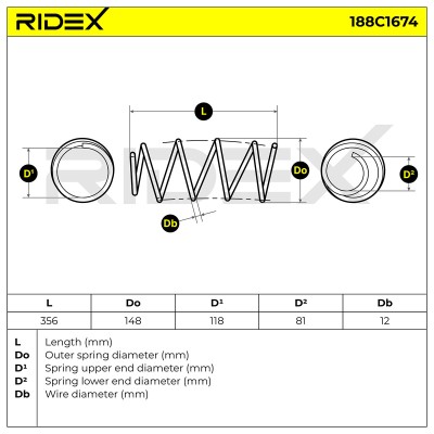 Suspension Spring RIDEX 188C1674 188C1674 - photo 4