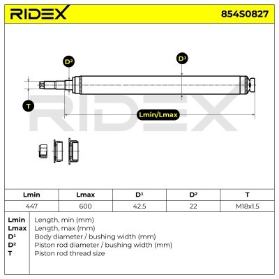 Shock Absorber RIDEX 854S0827 854S0827 - photo 7