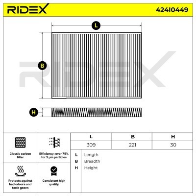 Cabin Air Filter RIDEX 424I0449 424I0449 - photo 5