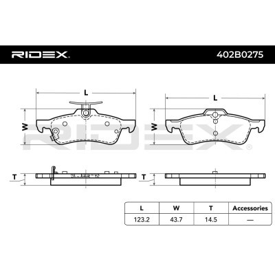 Brake Pads Set RIDEX 402B0275 402B0275 - photo 6
