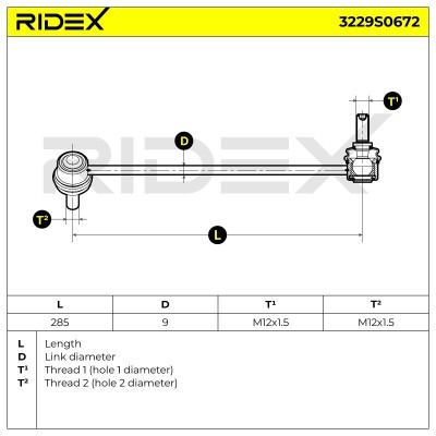 Stabilizer Link RIDEX 3229S0672 3229S0672 - photo 6