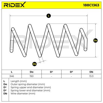 Suspension Spring RIDEX 188C1363 188C1363 - photo 5