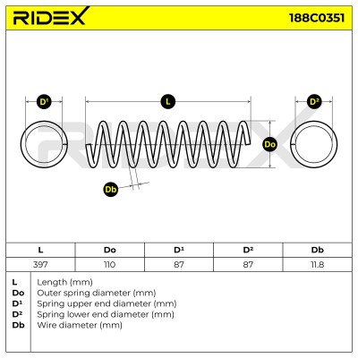 Suspension Spring RIDEX 188C0351 188C0351 - photo 7