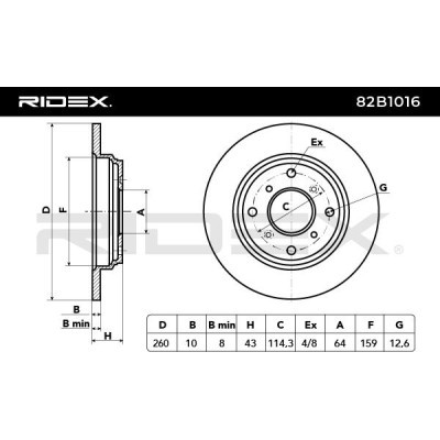 Brake Disc RIDEX 82B1016 82B1016 - photo 3