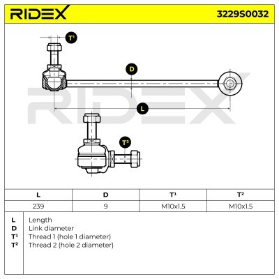 Stabilizer Link RIDEX 3229S0032 3229S0032 - photo 10