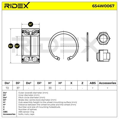 Wheel Bearing RIDEX 654W0067 654W0067 - photo 5