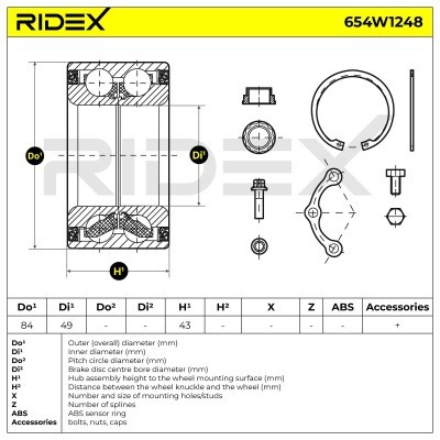 Wheel Bearing RIDEX 654W1248 654W1248 - photo 6