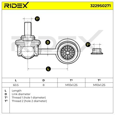 Stabilizer Link RIDEX 3229S0271 3229S0271 - photo 7