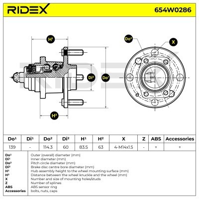 Wheel Bearing RIDEX 654W0286 654W0286 - photo 2