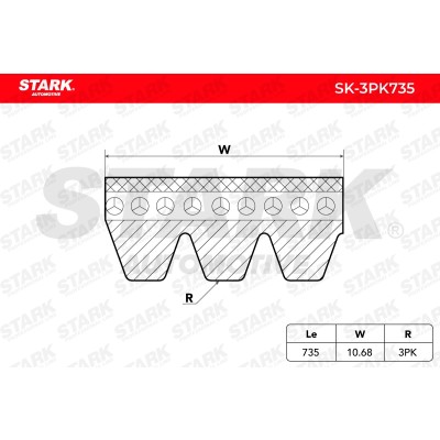 V-Ribbed Belt Stark SK-3PK735 SK-3PK735 - photo 3