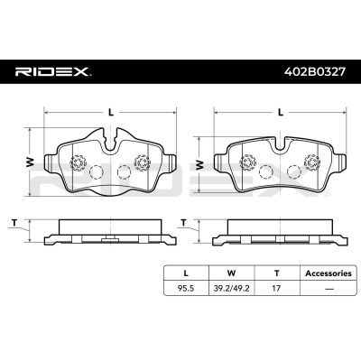 Brake Pads Set RIDEX 402B0327 402B0327 - photo 3