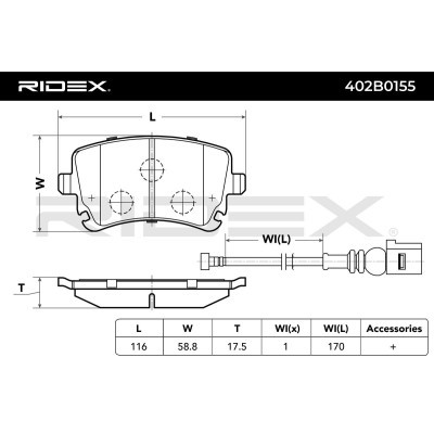 Brake Pads Set RIDEX 402B0155 402B0155 - photo 3