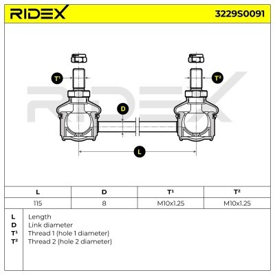 Stabilizer Link RIDEX 3229S0091 3229S0091 - photo 7