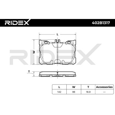 Brake Pads Set RIDEX 402B1317 402B1317 - photo 6