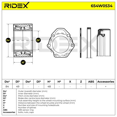 Wheel Bearing RIDEX 654W0534 654W0534 - photo 3