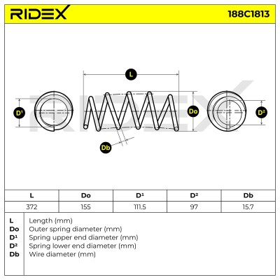 Suspension Spring RIDEX 188C1813 188C1813 - photo 4