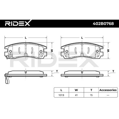 Brake Pads Set RIDEX 402B0768 402B0768 - photo 6