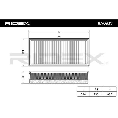 Air Filter RIDEX 8A0337 8A0337 - photo 3