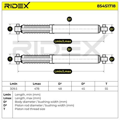 Shock Absorber RIDEX 854S1718 854S1718 - photo 4