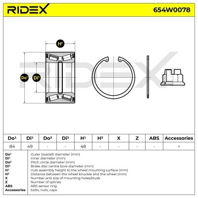 Wheel Bearing RIDEX 654W0078 654W0078 - photo 3