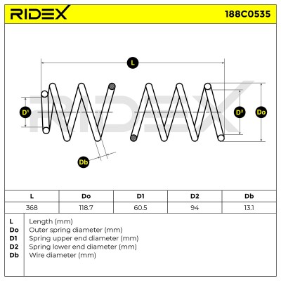 Suspension Spring RIDEX 188C0535 188C0535 - photo 5