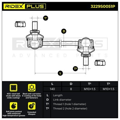 Stabilizer Link RIDEX 3229S0051P 3229S0051P - photo 9