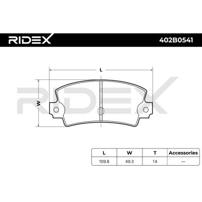 Brake Pads Set RIDEX 402B0541 402B0541 - photo 7