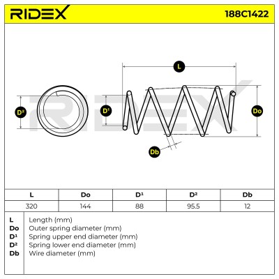 Suspension Spring RIDEX 188C1422 188C1422 - photo 5