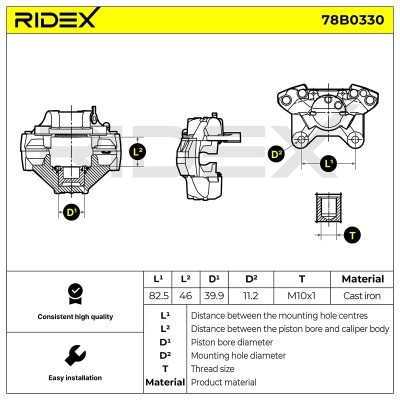 Brake Caliper RIDEX 78B0330 78B0330 - photo 8